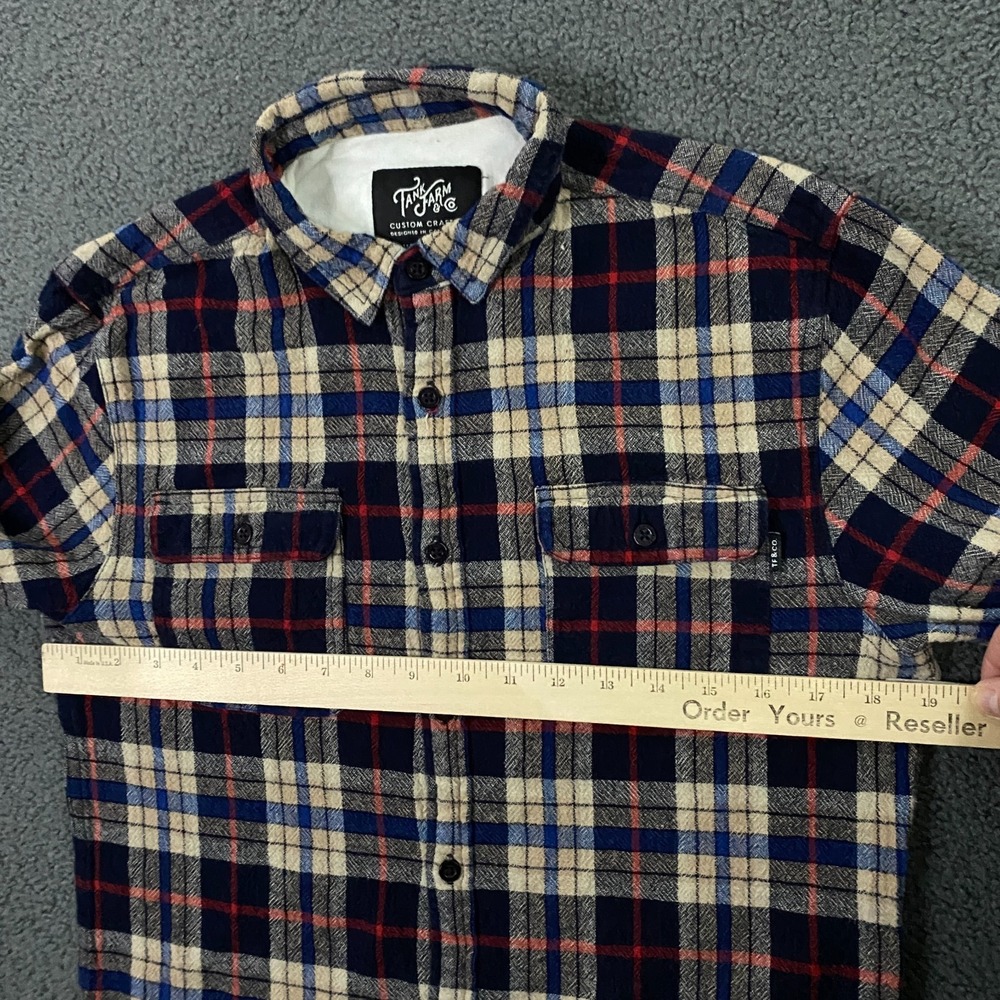 Tank Farm & Co Set of 2 Shirts Mens Medium Slim Flannel Button Up Plaid Cotton - Picture 8 of 11